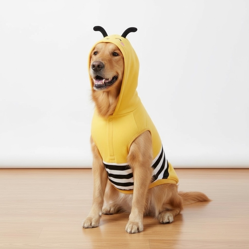 Squishmallows Yellow and Black Striped Dog Hoodie